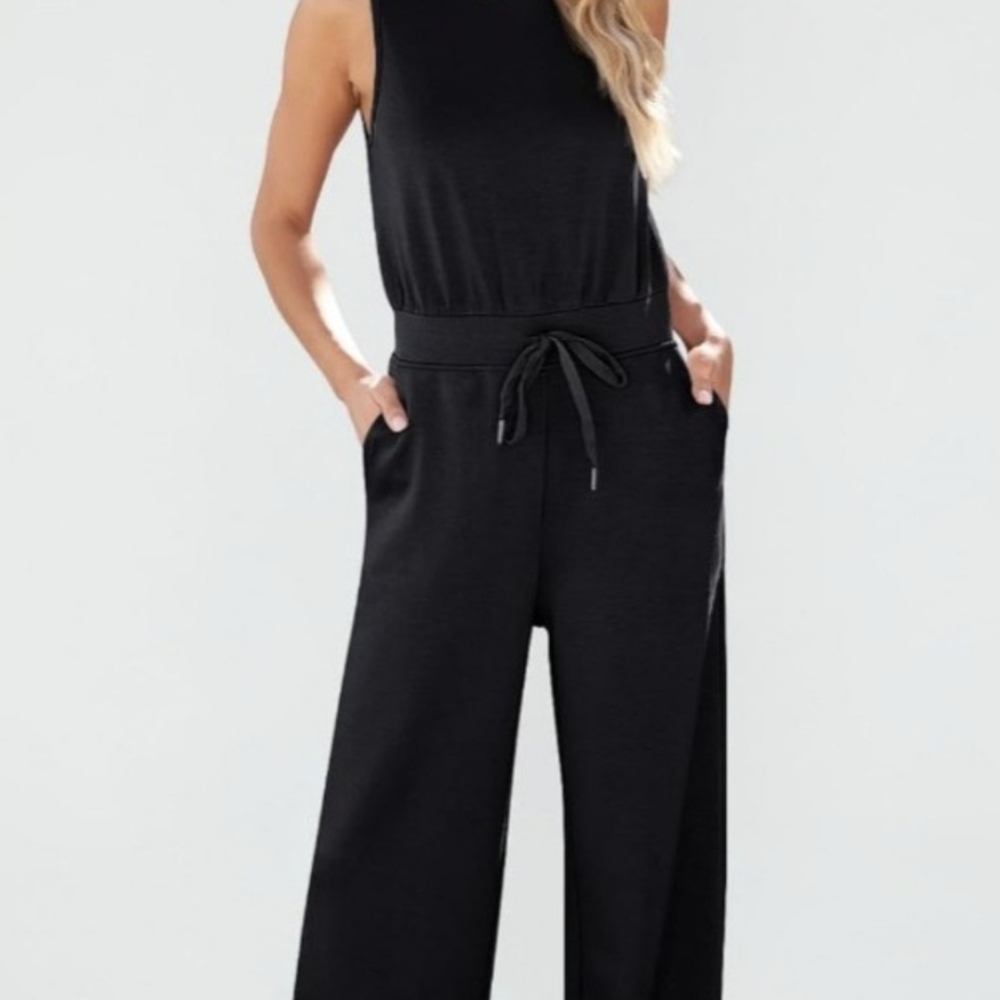 Automet Elegant Black Sleeveless Jumpsuit